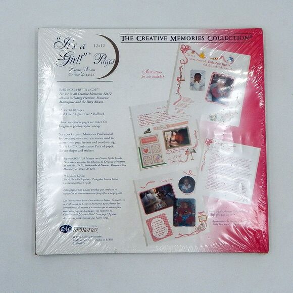 Creative Memories 12 X 12 It’s A Girl 15 Sheets (30) Pages Old Style RCM-12B New - Picture 1 of 4